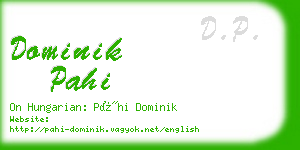 dominik pahi business card